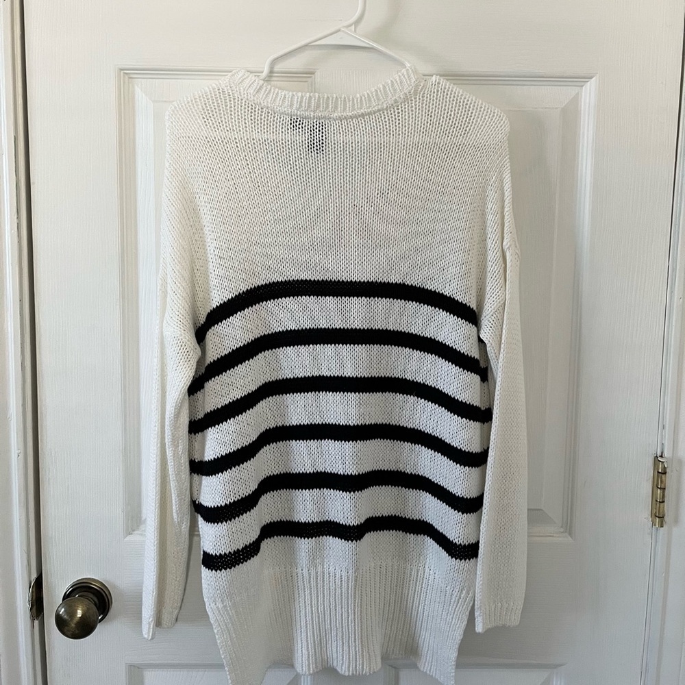 Quinn Black and White Striped Sweater - Picture 2 of 3